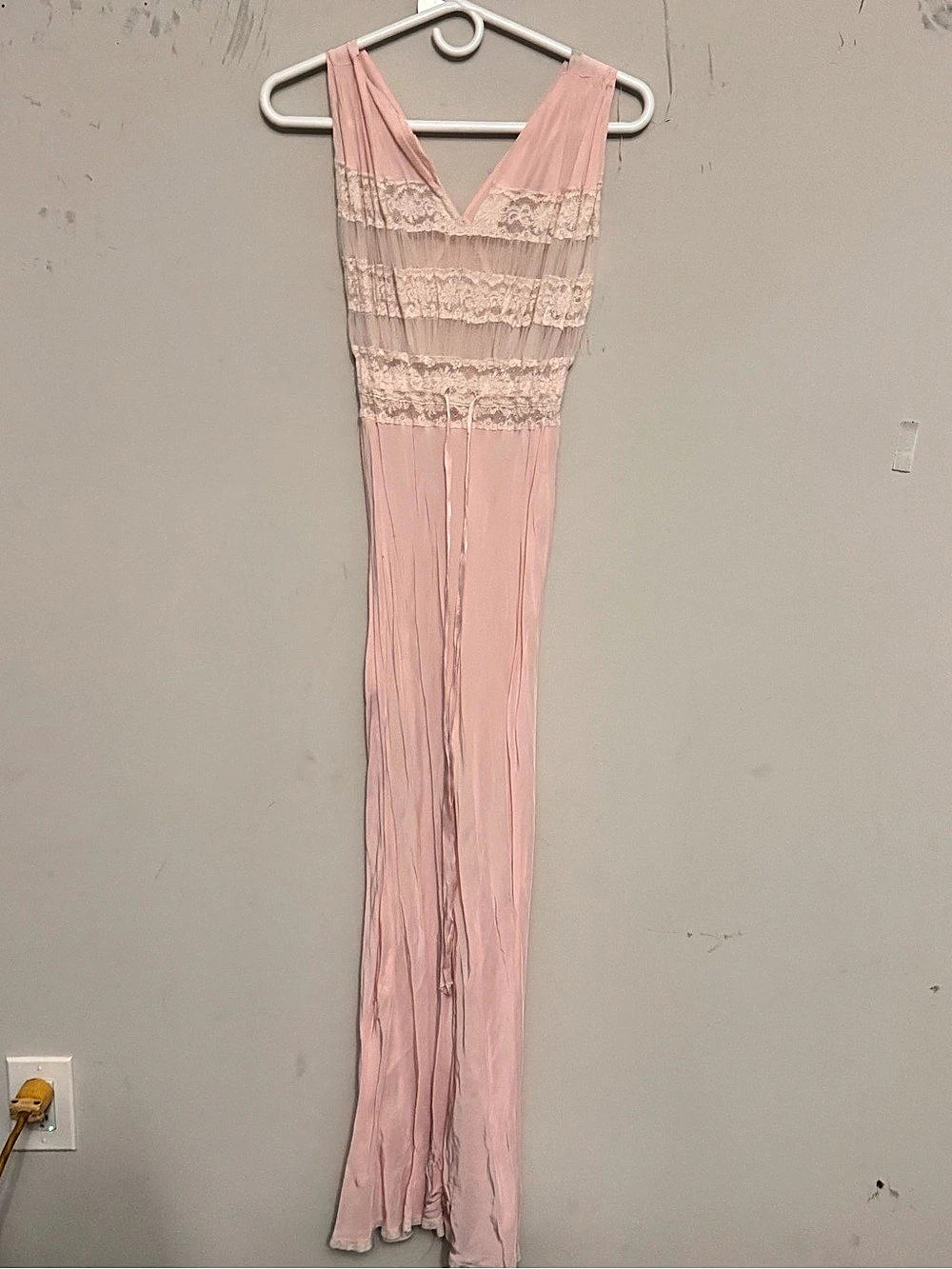 Vintage Pink Lace Maxi Dress Like New